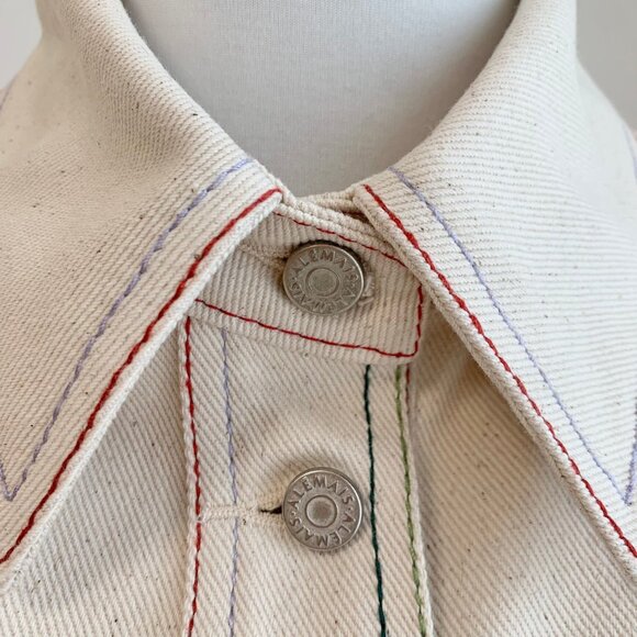 Norma Denim Mini Dress in Cream - Picture 7 of 10